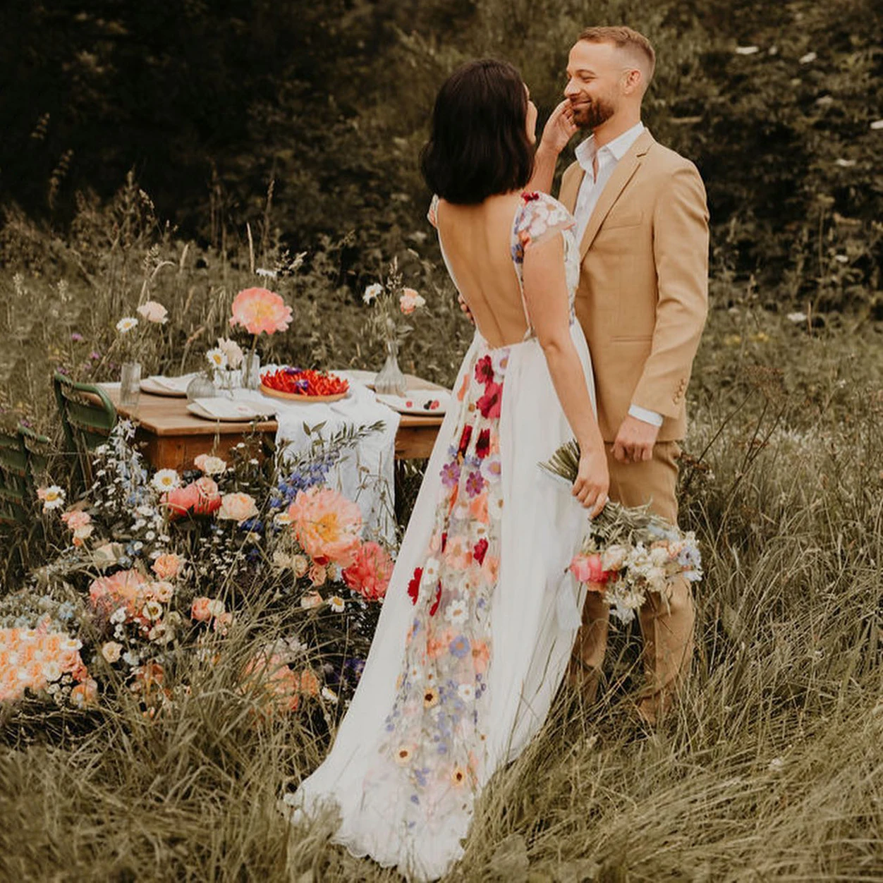 embroidered wedding dress