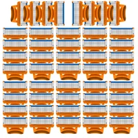 4-48pcs Safety Manual Razor Blade Replacement Beard Shaver Head Replaceable 5 Layers Blades for Men Classic Reusable 1