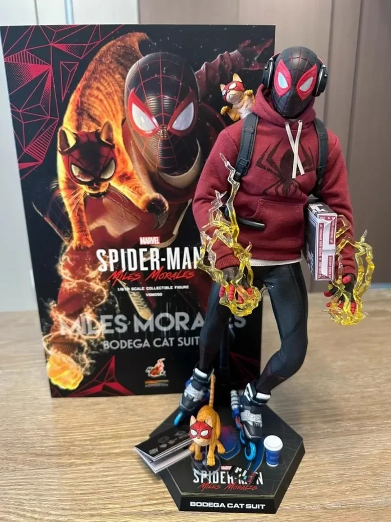 

Original Hottoys Ht VGM50 1/6 Spider-Man: Miles Marvel Cat In Grocery Store Collection Model Anime Action Figure Gk Toy Gift