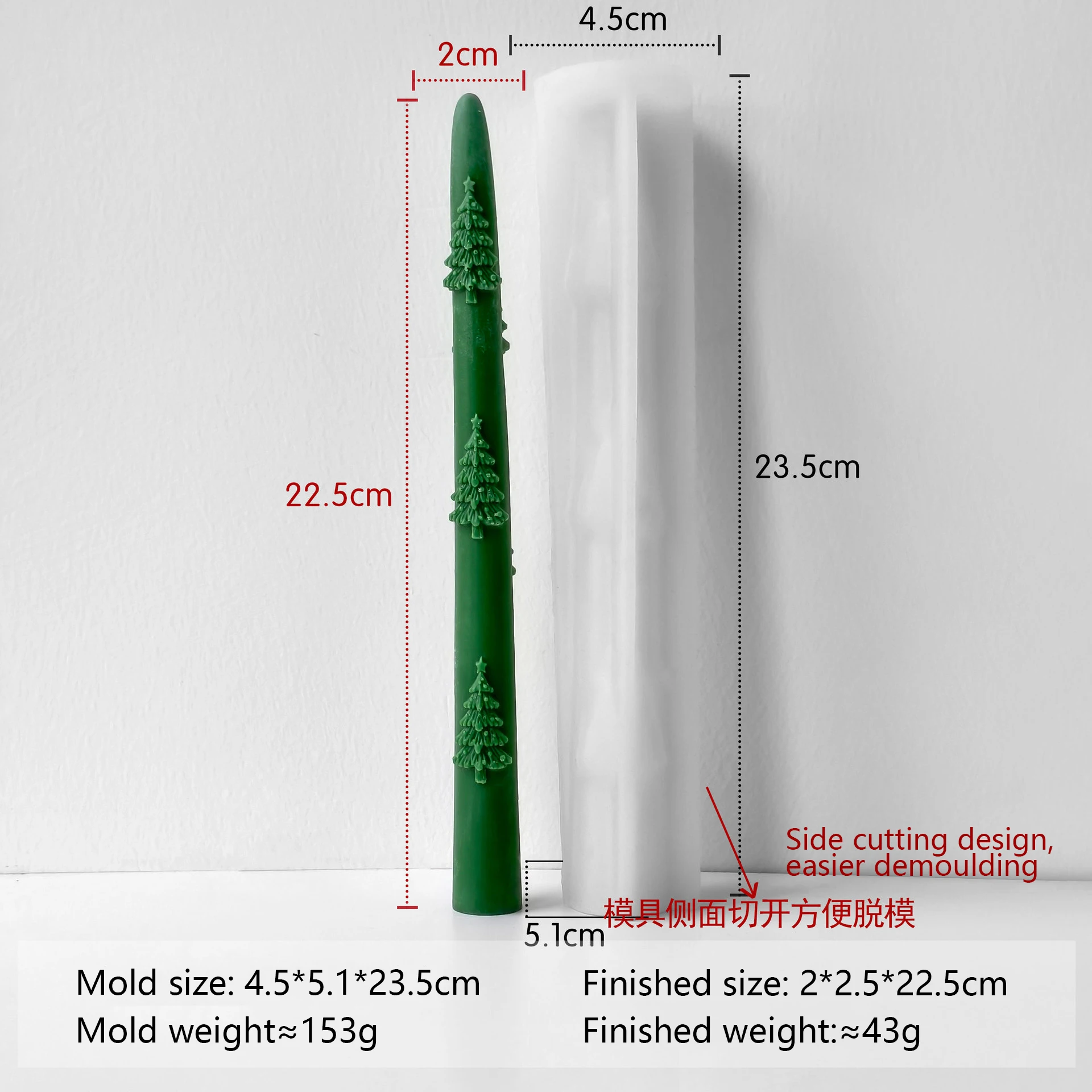 Weihnachten lange Kerze Silikonform DIY Stick Aroma Wachs Weihnachten Dekor Urlaub Zuhause Geschenk Handwerk – Detail 9
