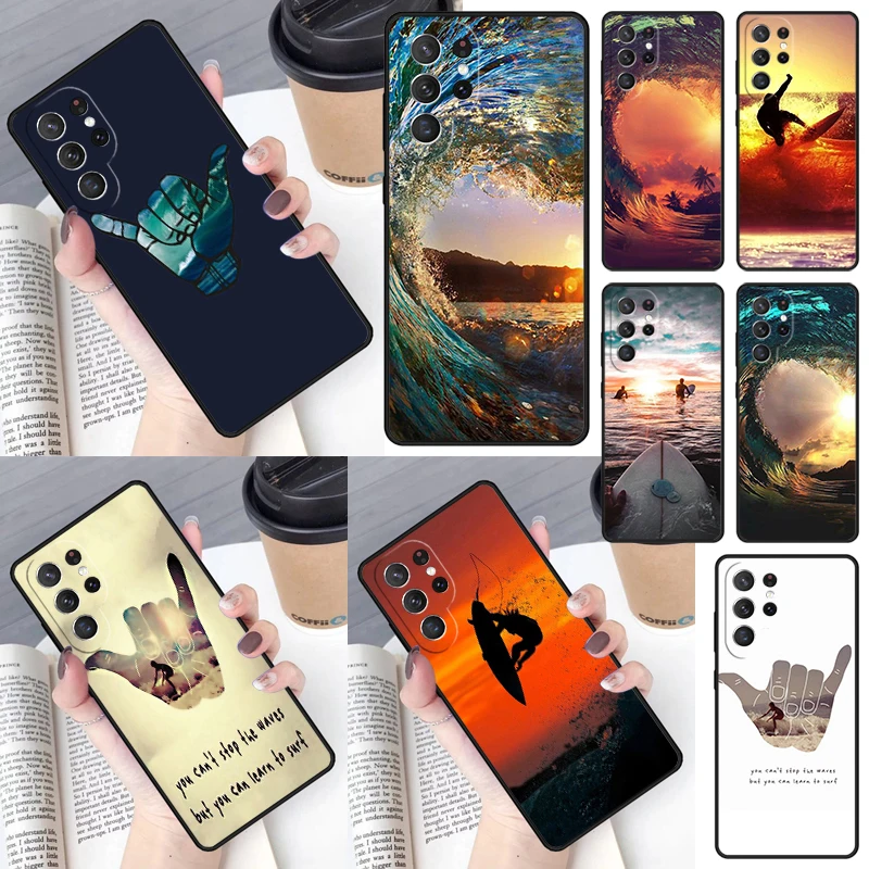 Sea Wave Surf Summer Surfing Cover Per Samsung Galaxy S23 Ultra S22 S20 S21 Fe S8 S9 S10 Plus Note 10 20 Ultra Phone Case