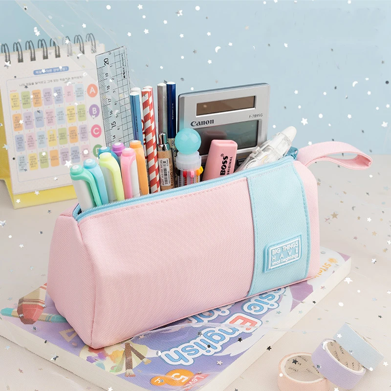 Angoo Handbag Style Pen Pencil Bag Nice Color Washable Fabric Hand Held  Storage Case Pouch Organizer For Stationery School A6734 - Pencil Bags -  AliExpress