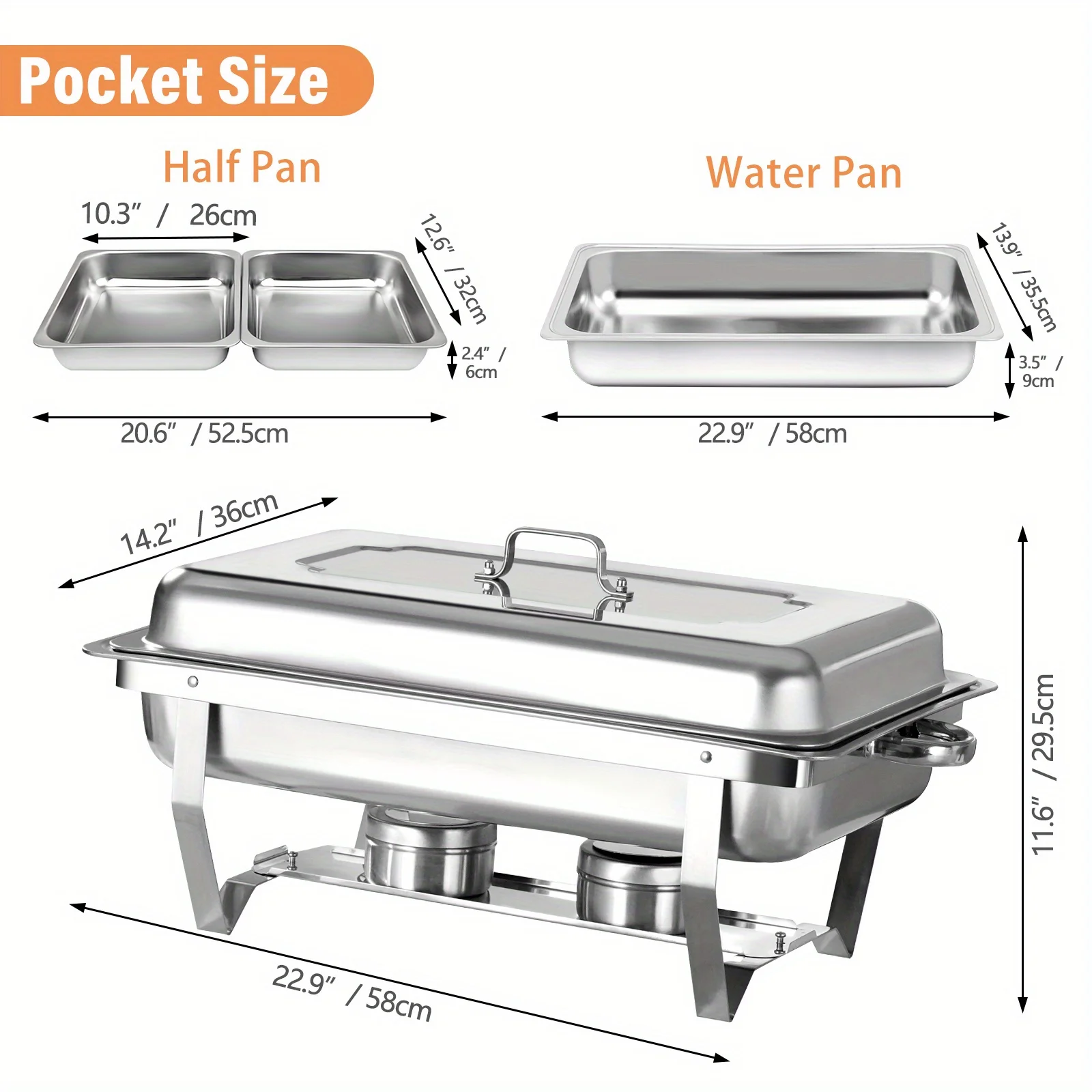 8 Pack Chafing Dish Buffet Set 4
