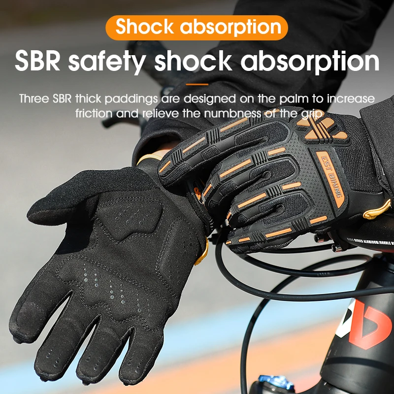 WEST BIKING Plus Velvet Protective Functional Glove Warm Winter Motor Glove Touchscreen Cycling Gloves Thermal Outdoor Ski Glove