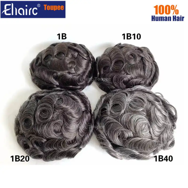 Bond- Men's Wigs Mono Base With PU In Front And NPU Back Replacement System Unit Male Hair Prosthesis 100% Natural Wig For Men 5