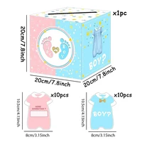 Boîte de vote pour révélation du sexe de bébé, décorations de réception-cadeau pour bébé, Invitations de fête, jeux de vote, il ou elle, fournitures de fête pour révélation du sexe 6