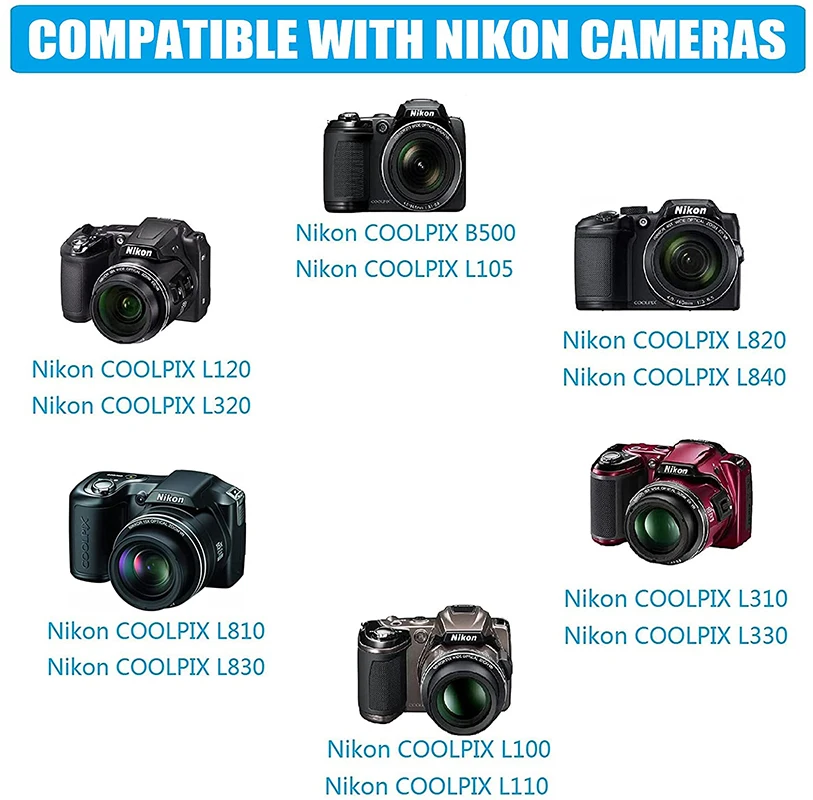 Adaptador de Alimentação ca para Nikon Coolpix Eh67 L840 L830 L820 L810 L330 L320 L310 L120 L110 L105 L100 Coolpix B500 Câmeras Digitais - Image 5