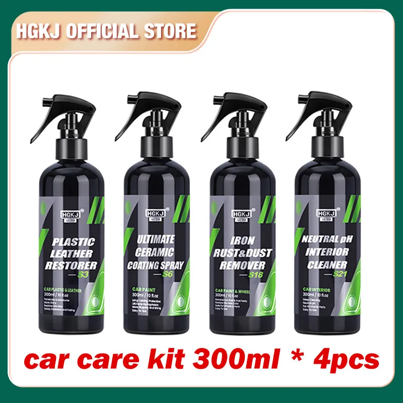 300mlx4pcsCarCareKitPlasticRestoreCoatingQuickDetailSpray