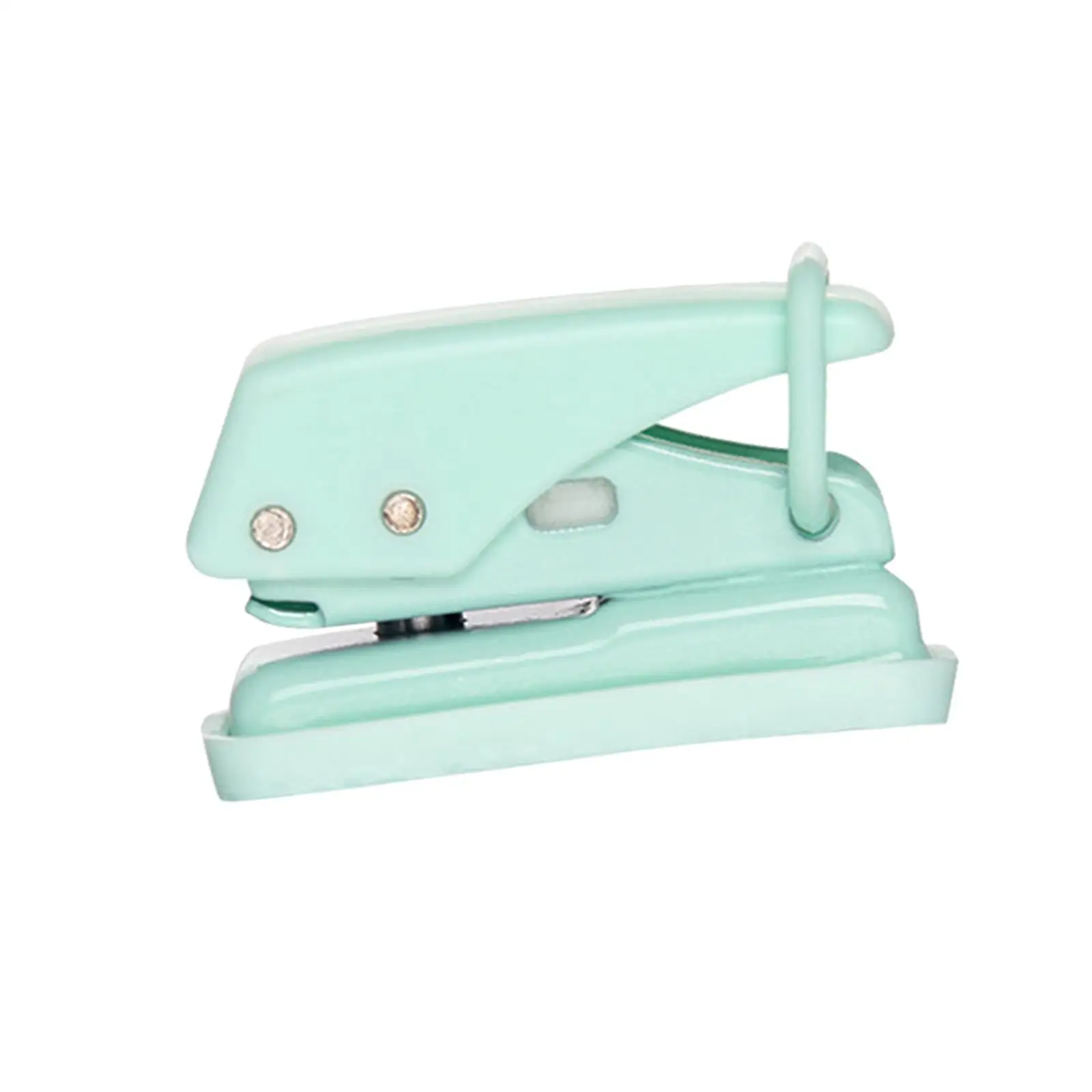 Mini 1 Hole Paper Punch Tool Anti Skid Base with Closure Buckle 6mm Diameter Hole Handheld for DIY Handbook Durable Lightweight