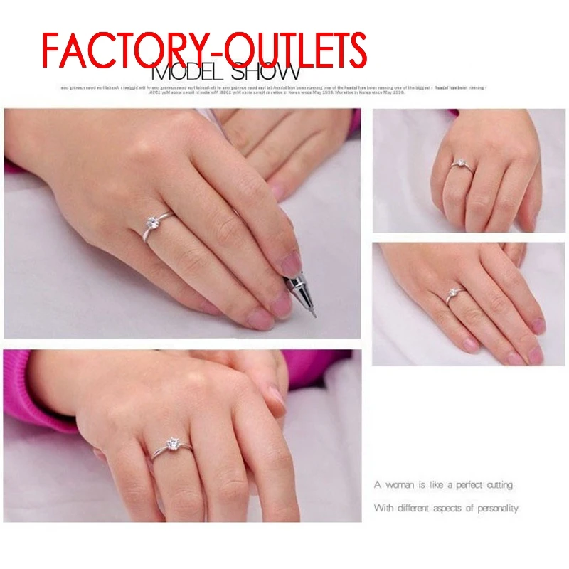925 Silver Jewelry Set Cubic Zirconia Prong Setting Women Girls Engagement Anniversary Fashion Ring