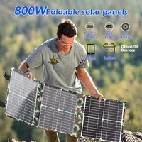 Panneau solaire pliable 800W, chargeur portable 18V, générateur de station d'alimentation à haute efficacité pour voiture, bateau, caravane, camping 3