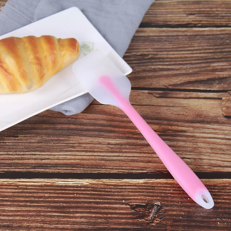 Cream Scraper Integrated High Temperature Cake Cream Silicone Scraper Translucent Head Spatula Baking Tool Cake Tool 2 Size S/L