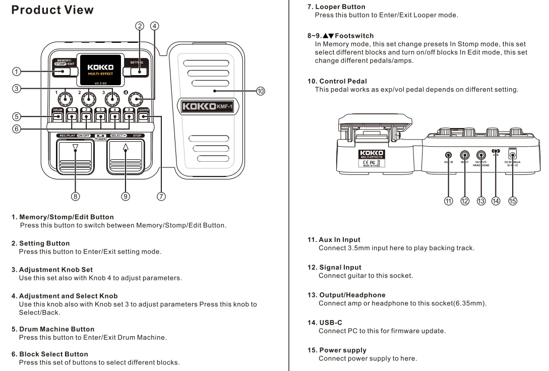 kokkoページ KOKKO KE1 Multi-Functional Portable Guitar Effect Pedal