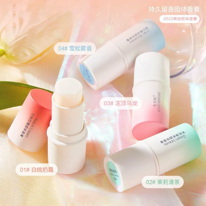 Solid Perfume Long-lasting Fresh Fragrances Sweet Peaches Solid Perfumes Balm Stick for Women Men Portable and Easy To Use Women Make Up Tools