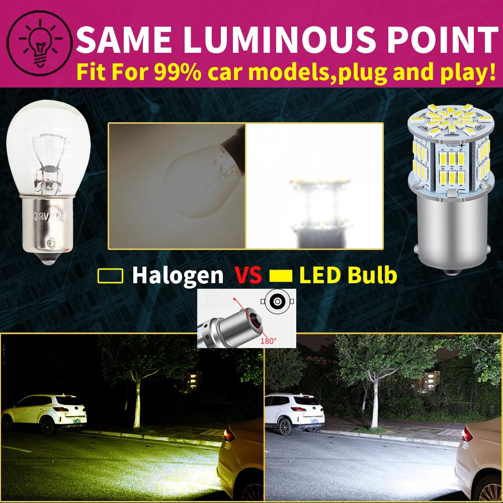 2pcs LED 역방향 라이트 Blub 램프 P21W BA15S Canbus For VW Passat B5 B5.5 B6 골프 mk3 mk4 mk5 mk6 3 4 5 6 폴로 6n 6r 9n Touran