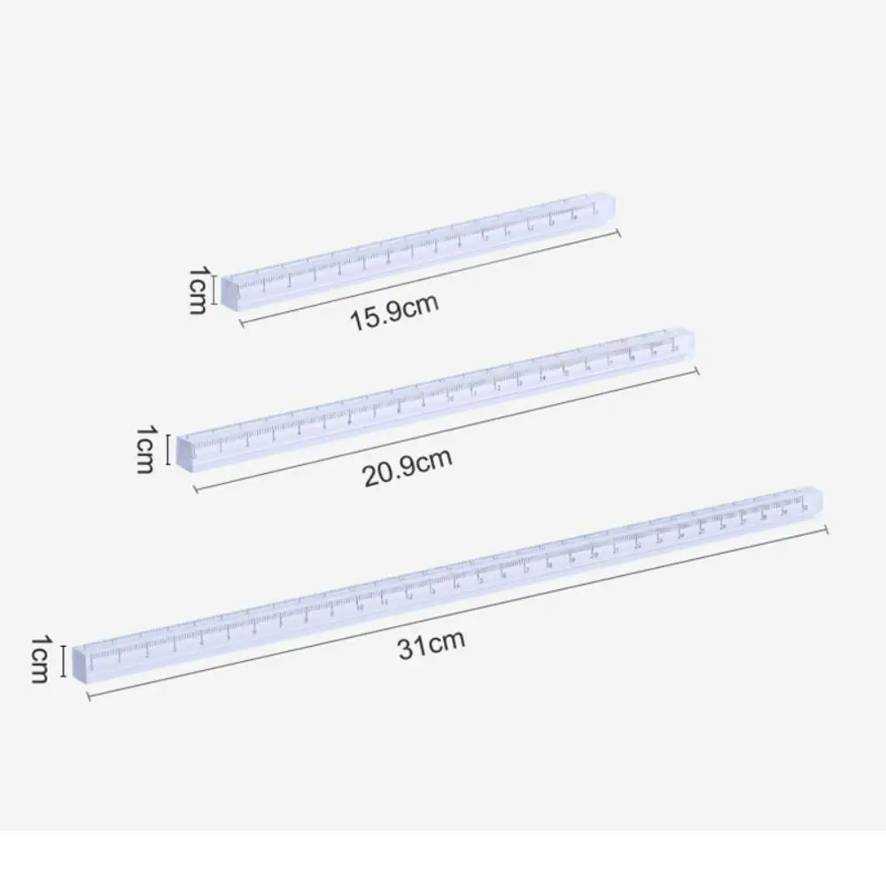 크리 에이 티브 15/20/30CM 직선 눈금자 투명 아크릴 눈금자 큐브 눈금자 학교 사무용품