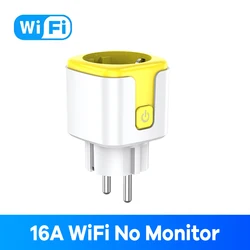 Smart WiFi Plug with Energy Monitoring and Voice Control - EU 16A - 16A No Monitor YE