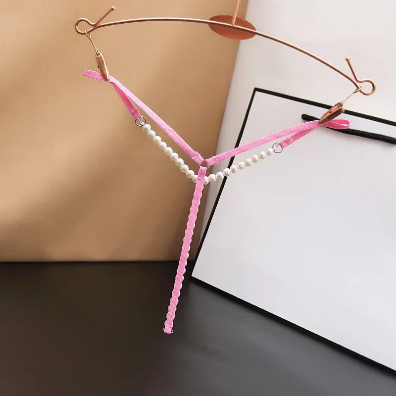 Pearl Beaded Brazilian Underwear Female Underwear Women Panties Womens Underwear Low Waist T Shaped Crotchless G-String Plus Size Lingerie for Women