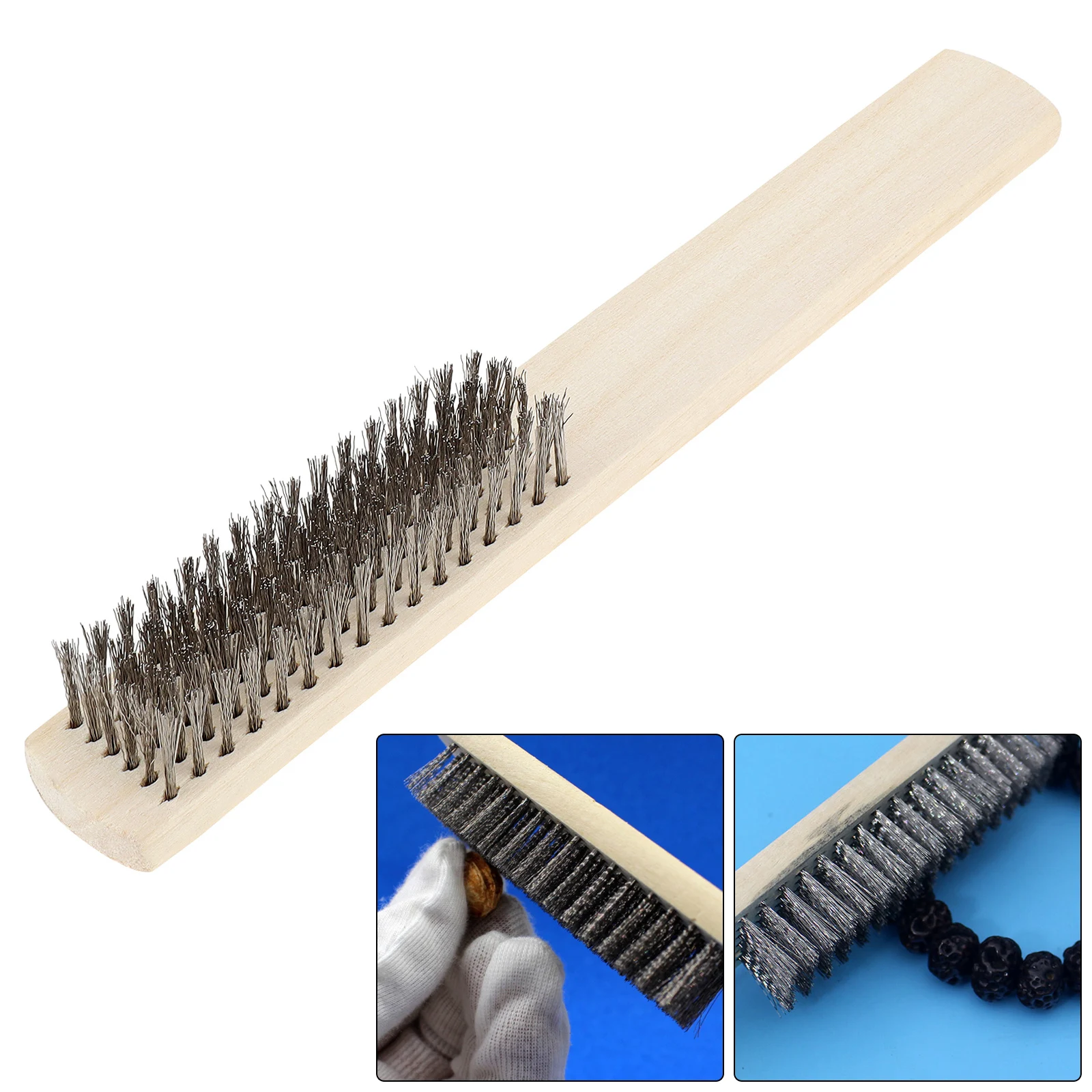 10.5 Inch Welding Hammer Tools Cone Vertical Chisel Coil Spring Handle Welding Chipping Hammer with 7.78 Inch Wire Brush 2