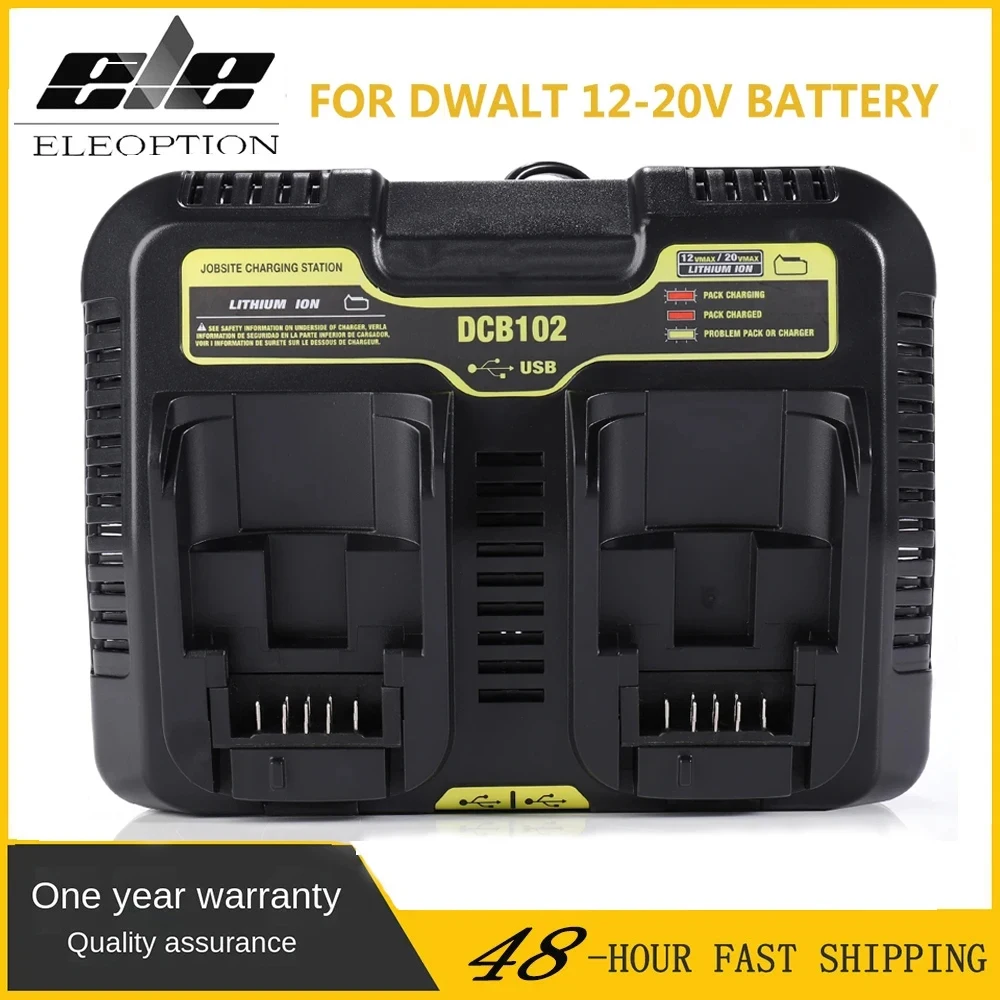 DCB102 Li-ion Battery Charger Rapid 2 Slide Port 4A Charging Current USB 2A  Out DCB200 DCB140 For Dewalt 14.4V 18V Lithium Tool - AliExpress