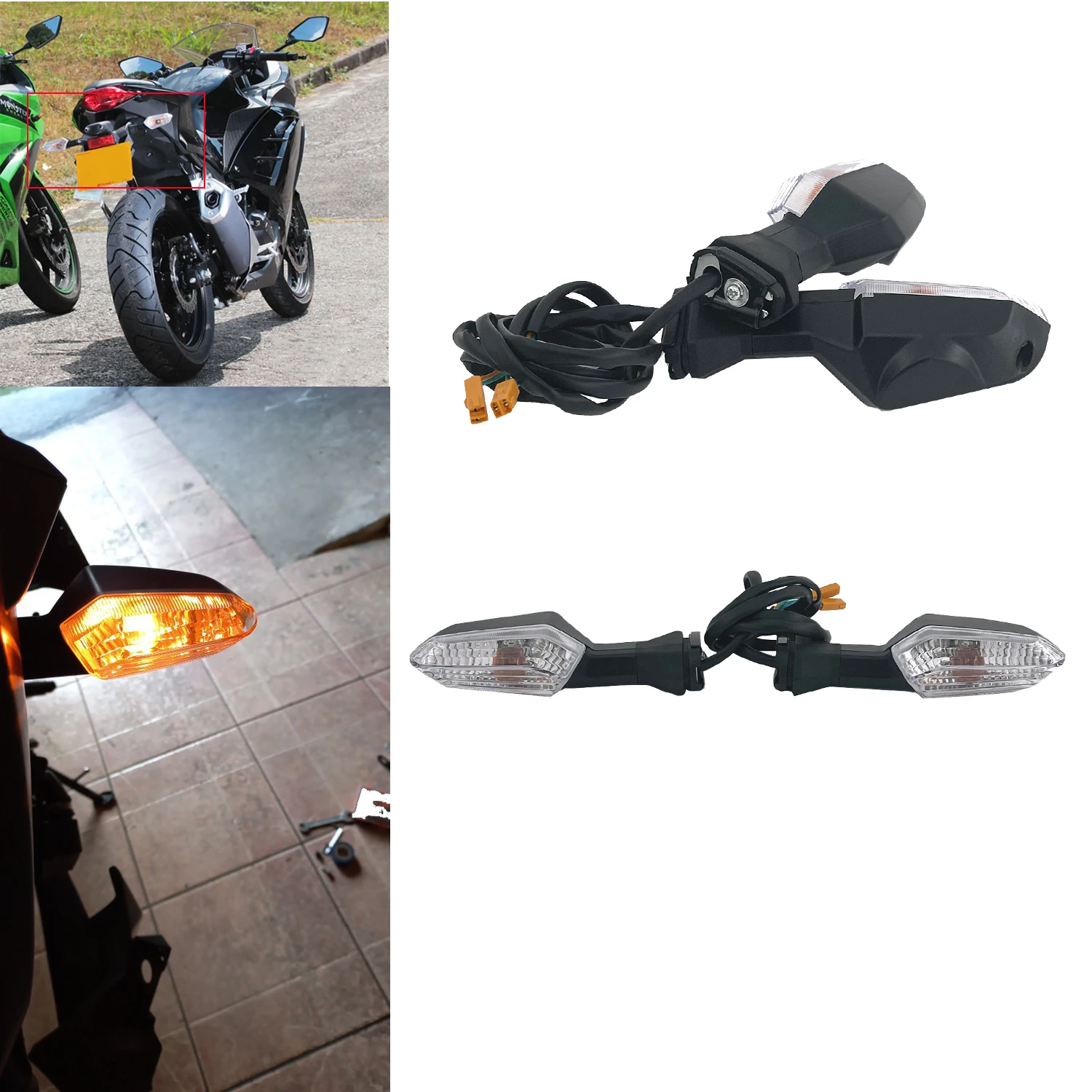 Bulb Turn Signal Indicator Light Lamp Amber Blinker For KAWASAKI NINJA 300 1000 650 Z1000SX Z800