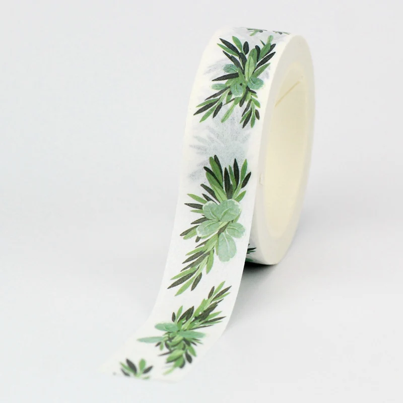 

NEW Spring 1PC Decorative Cute green plant Washi Tape Scrapbooking Planner Adhesive Masking Tape Office Papeleria