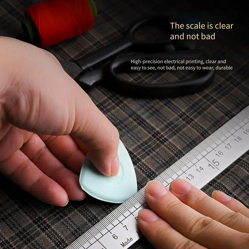 33cm 스테인리스 스틸 자 |   두꺼운 직선형 모서리와 시티 인치 스케일 |   재봉, 도면 및 학생용 측정 도구