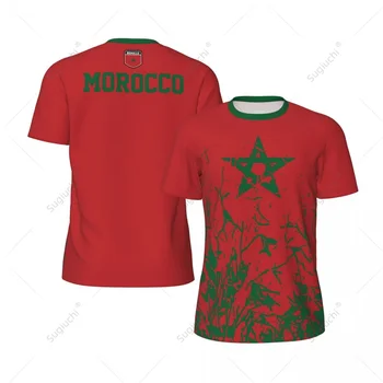 Exclusive design Morocco Flag Grain 3D Printed Men For Running Bike Soccer Tennis Fitness Sports tshirt Mesh Fans Short T-shirt 1