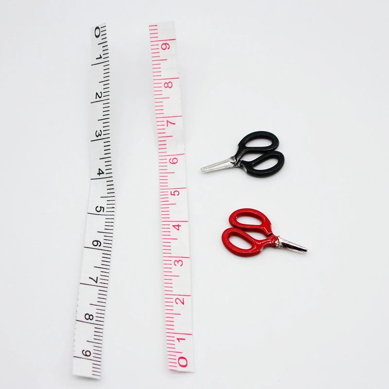 

Dollhouse Miniature Simulation Scissors Sewing Gauge Ruler Model Furniture Accessory For Doll House Decoration Kids Toys Gift