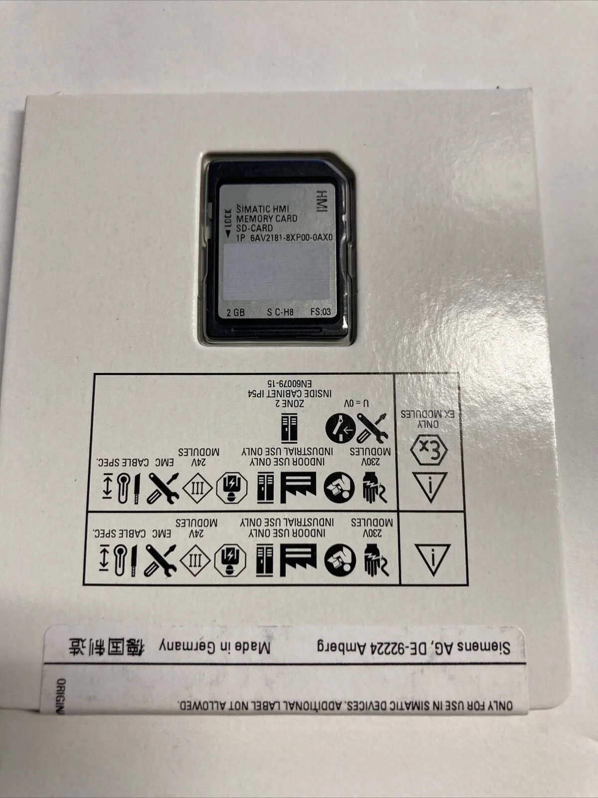 

1 шт., карта памяти 6AV2181-8XP00-0AX0/ 6AV2 181-8XP00-0AX0, 2 Гб