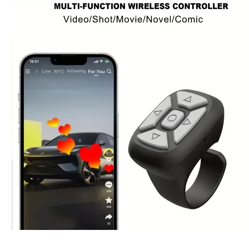 Wireless Bluetooth Mobile Selfie Lazy Artifac Remote Control Ring Mobile Phone Bluetooth Controller T For Xiaomi Apple