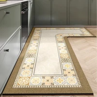 L-shaped Modern Kitchen Floor Mats Non-slip Oil-proof PVC Wipeable Washable Soft Rug Porch Anti-fouling Balcony Carpet Alfombra 2