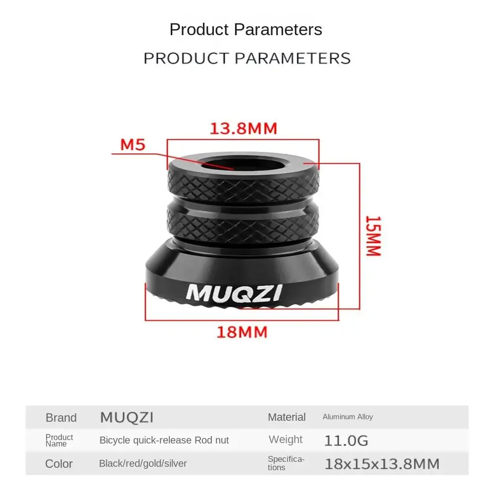 1 Pair Aluminium Alloy Bike Hub Nut Lightweight High Strength Bicycle Axle Nut Brilliant in Color Rust Prevention