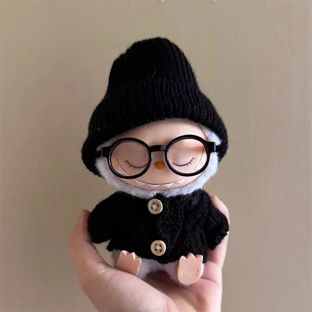 For Labubu clothes Accessories Black and white sweater set Can be paired with hats and glasses Can enhance labubu's temperament 2