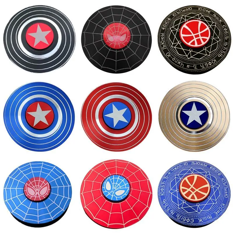 

Marvel Iron Man Thor doctor strange Spiderman Captain America shield new decompression artifact rotating finger top metal toy