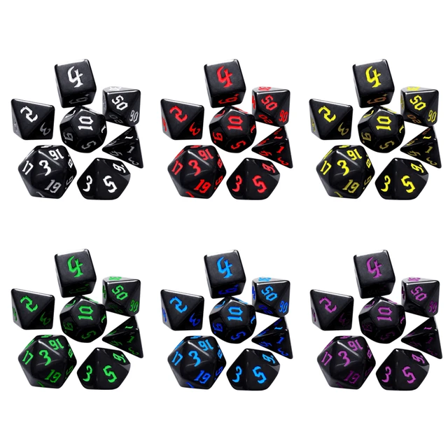 Tongina 21 dados multilaterais 16 mm D4-D20 para artigos de jogos