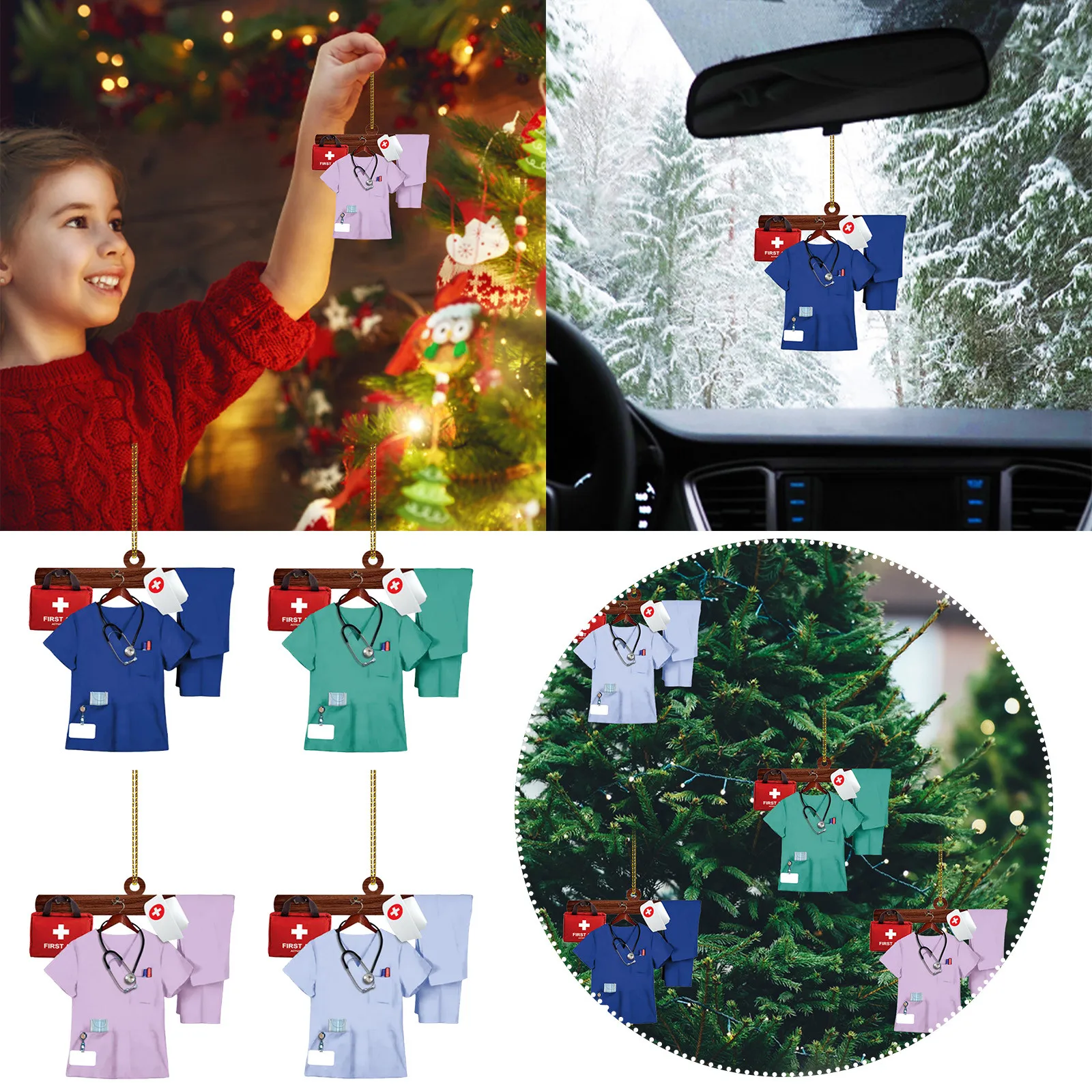 

2022 Acrylic Double Sided Pendant Christmas Decoration DIY Christmas Decoration 2022 Personalized Name And Number Set