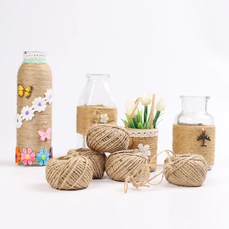 30m Jute Cords Macrame Hemp Rope DIY Crafts Photo Banner Hanging String Gift Wrapping Ribbon for Home Decor Party Supplies