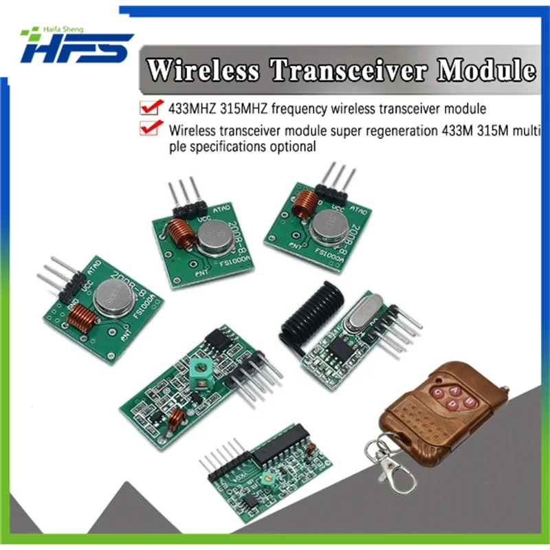 

315Mhz / 433Mhz RF Wireless Transmitter Module and Receiver Kit 5V DC Wireless For Arduino Raspberry Pi /ARM/MCU WL Diy Kit