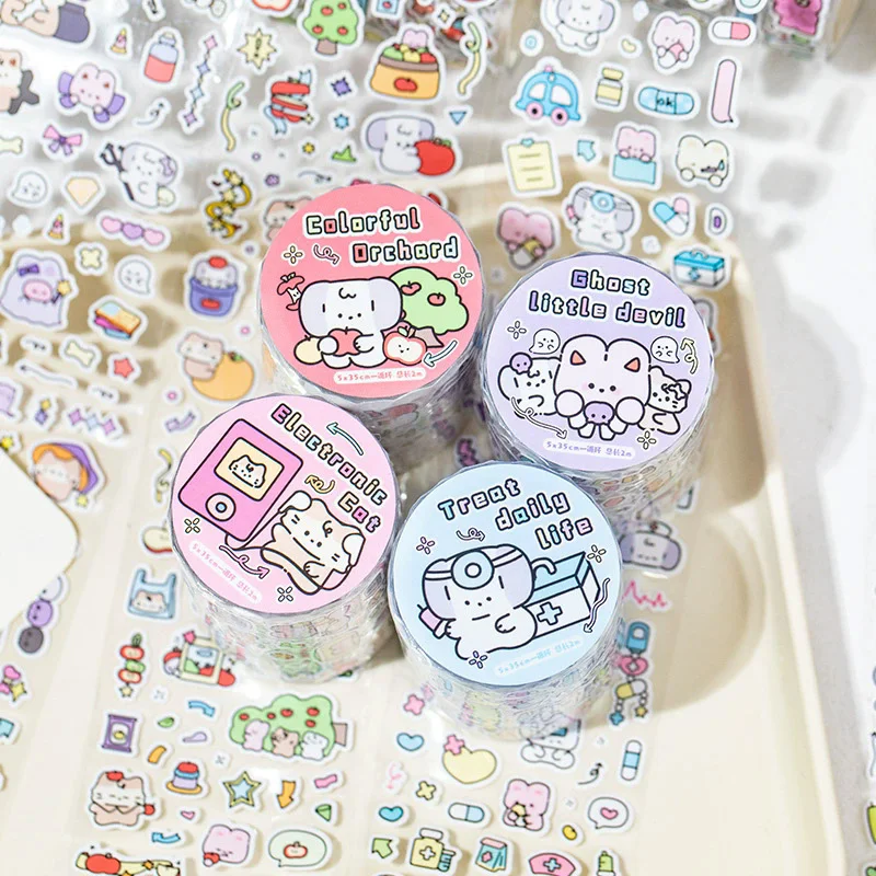 1Pc Healing Cute Pet Series Washi Tape Kawaii Paper Decorative Collage Adhesive DIY Scrapbooking Hand Made Masking Stationery 2