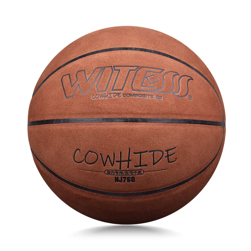 

WITESS Genuine Leather Basketball Indoor Durable Thickened Suede Pure Cowhide Adult Game Training No.7 Basketball