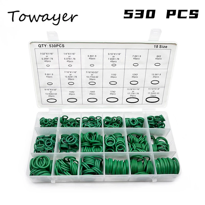 225/270/530Pcs Silicone Rubber Orings Kit NBR Sealing O Rings Gasket