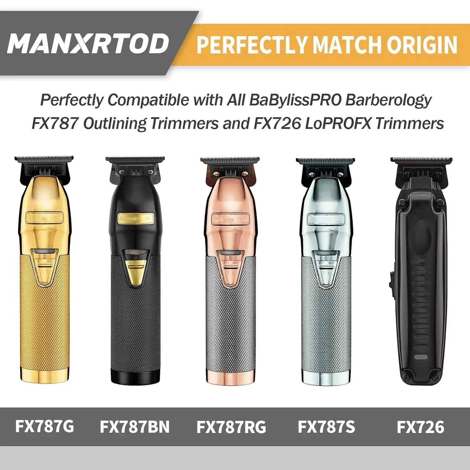 FX707Z 전문 블레이드 Babyliss 트리머 블레이드와 호환 가능, BaByliss PRO 헤어 트리머 FX787 및 FX726과 호환 가능, 골드