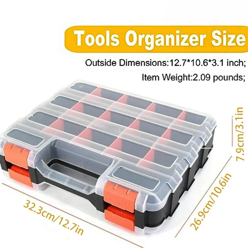 Organiseur 34 compartiments double face pour vis boulons clous