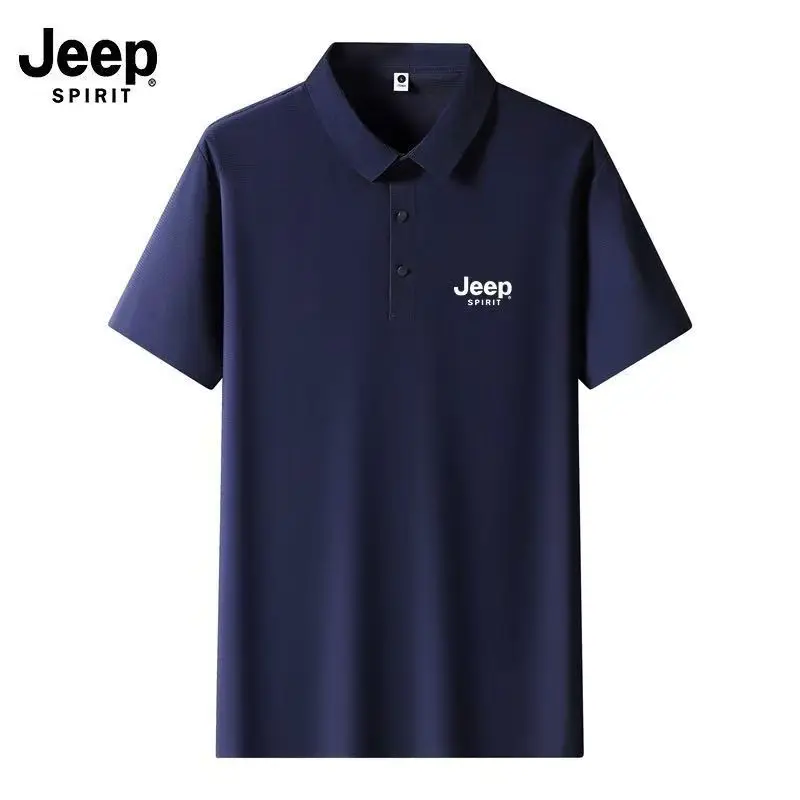 JEEP Jeep High-Quality Men's Short Sleeve Polo T-Shirt 2026 New Summer Collared Sporty Casual Breathable Top Trendy