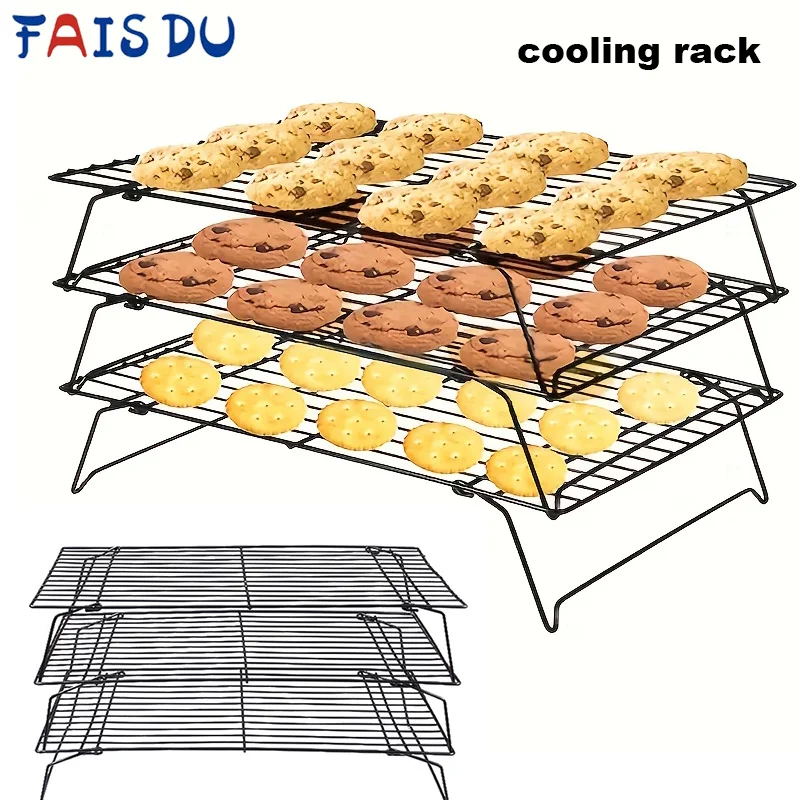 1/2/3-Piece Stainless Steel Stackable Cooling Rack 1