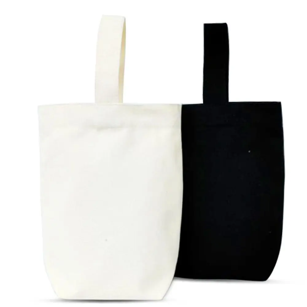 Kreative Beige-Schwarze Tragetasche aus Canvas Einfarbige Canvas-Handtasche Lässige Schlichte Handtasche Geschenkverpackung – Detail 7