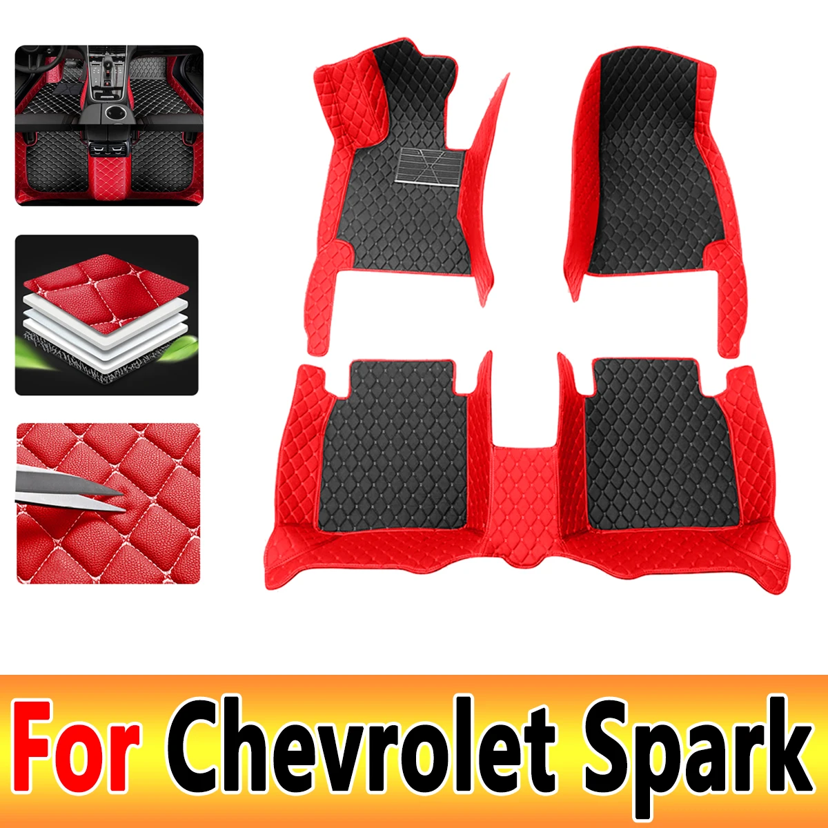 

Car Floor Mats For Chevrolet Holden Barina Spark EV Ravon R2 M300 2011~2015 Anti-dirt Pad Carpets Leather Mat Car Accessories