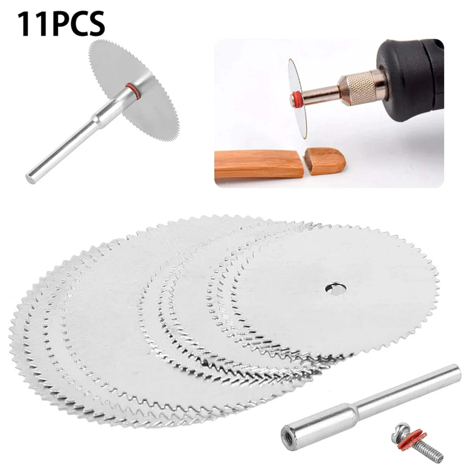 

11Pcs Circular Cutting Disc Connection Rod 22/25/32mm Saw Blade 2.35mm Mandrel Wood PVC Cutting Rotary Tool Electric Grinder