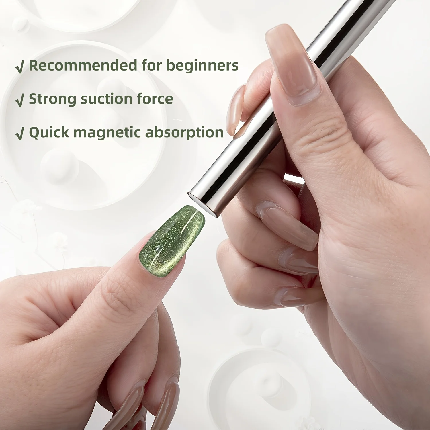 Double Head Nail Magnet Tool Pens Magnetic Cat Eye Gel Polish Nail Art Kit DIY Salon Studio Home Use